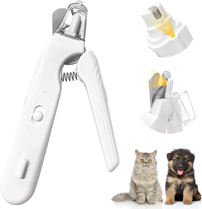 2-In-1 Dog Nail Trimmers & Dog Nail Grinder, Dog Nail Clippers with 2 LED Lights & Safety Guard, USB Rechargeable, Multiple Grinding Methods for Small, Medium, and Large Dogs & Cats (White)